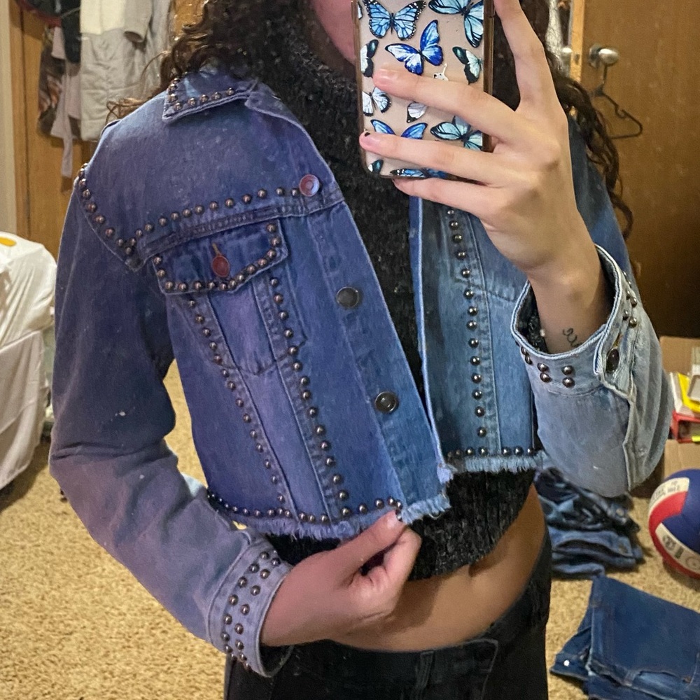 Studded denim jacket